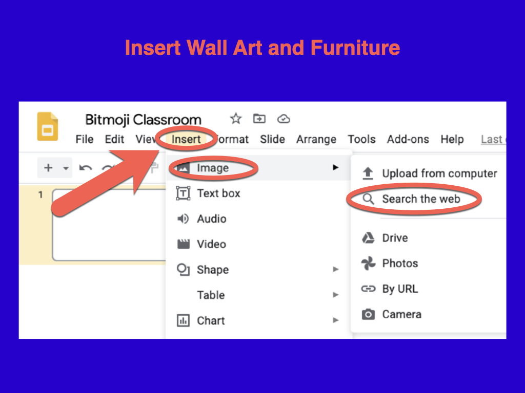 Bitmoji Classroom - Insert Wall Art and Furniture